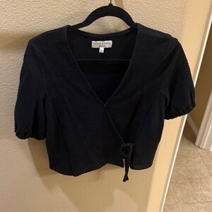 Madewell Black Wrap Blouse